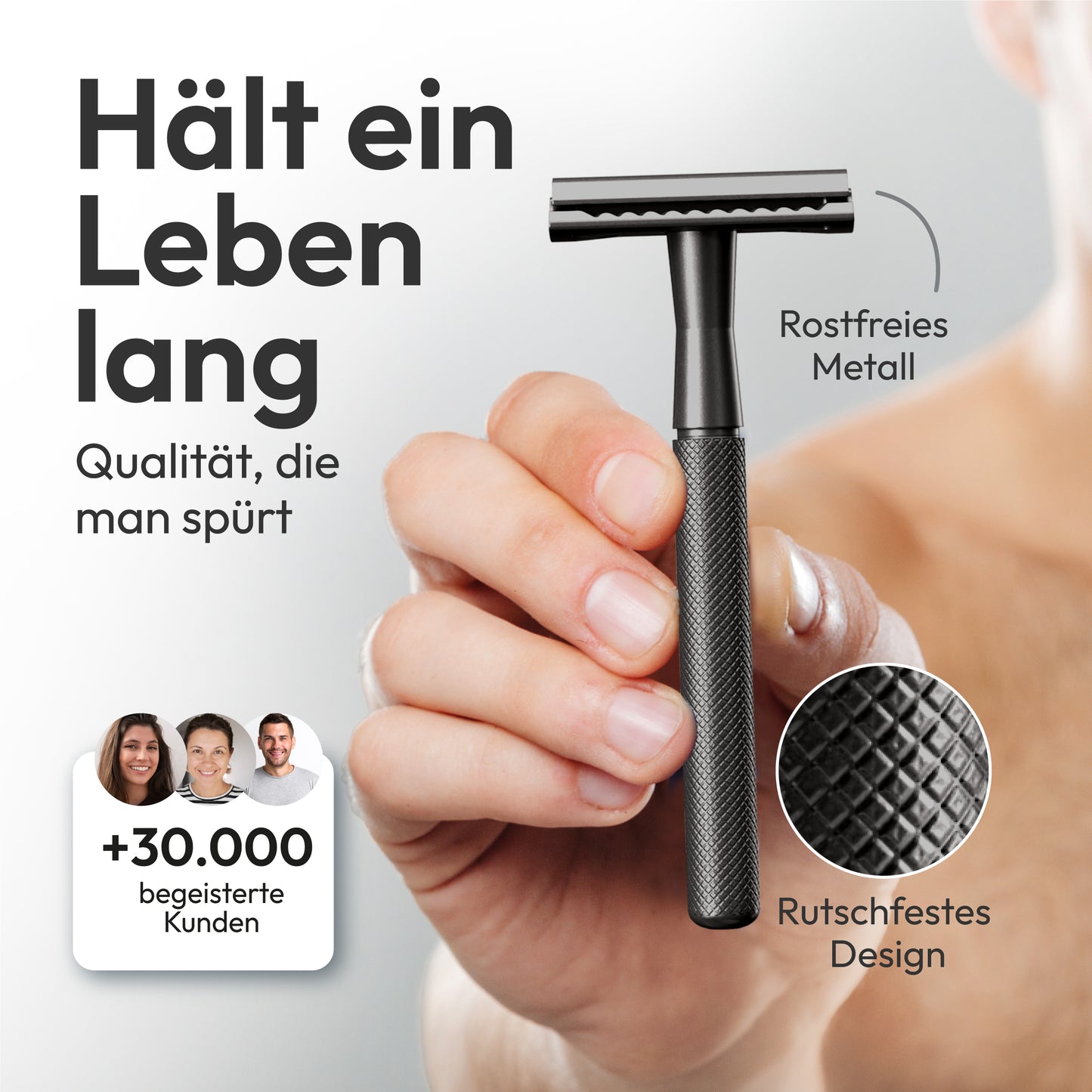 ANYMALE® Rasierhobel mit Standfuß