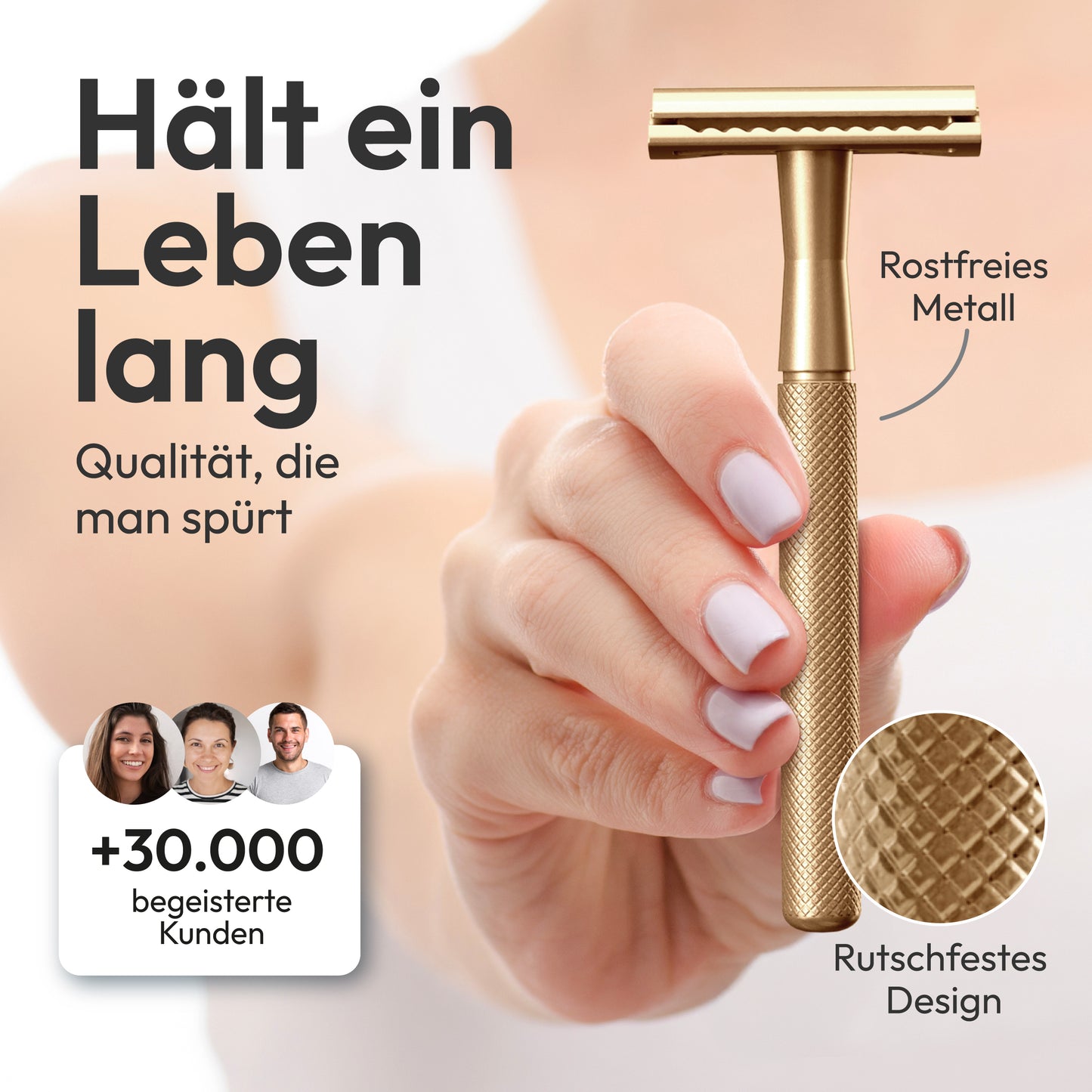 ANYMALE® Rasierhobel mit Standfuß