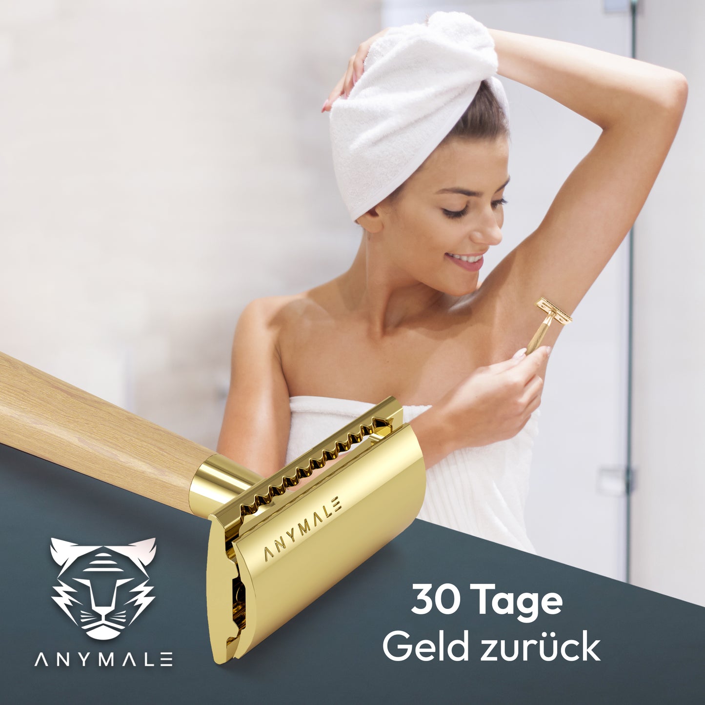 ANYMALE® Rasierhobel mit Standfuß aus Holz