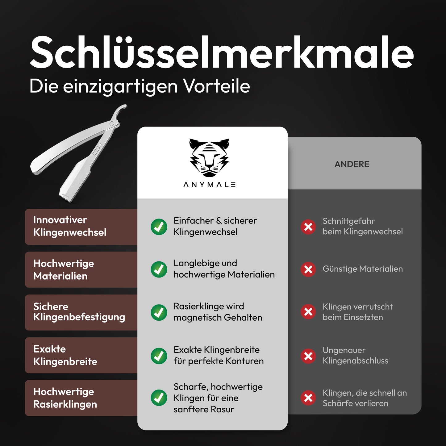 Rasiermesser aus Metall