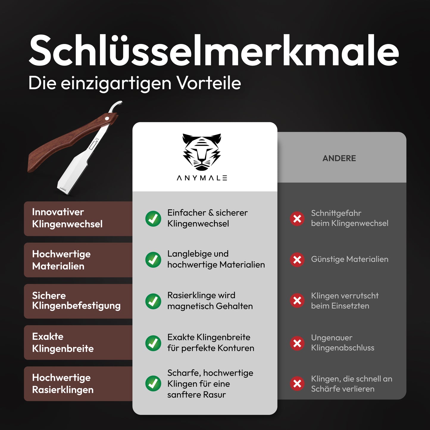 Rasiermesser aus Holz