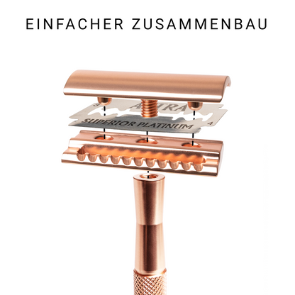 Rasierhobel | Rosegold Edition | Mit Stand